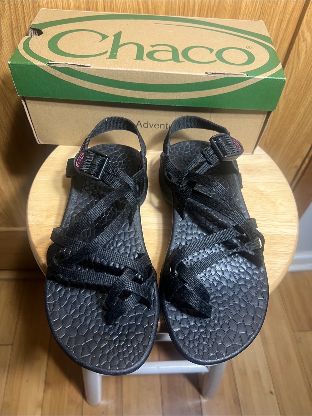 Chaco Black Adjustable Strap Sport Sandals